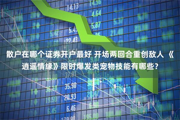 散户在哪个证券开户最好 开场两回合重创敌人 《逍遥情缘》限时爆发类宠物技能有哪些?