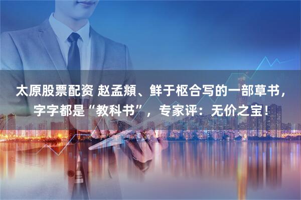 太原股票配资 赵孟頫、鲜于枢合写的一部草书,字字都是“教科书”,专家评:无价之宝!